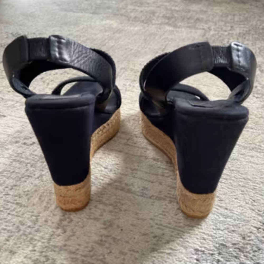 Tory Burch espadrille canvas wedges, size 6.5